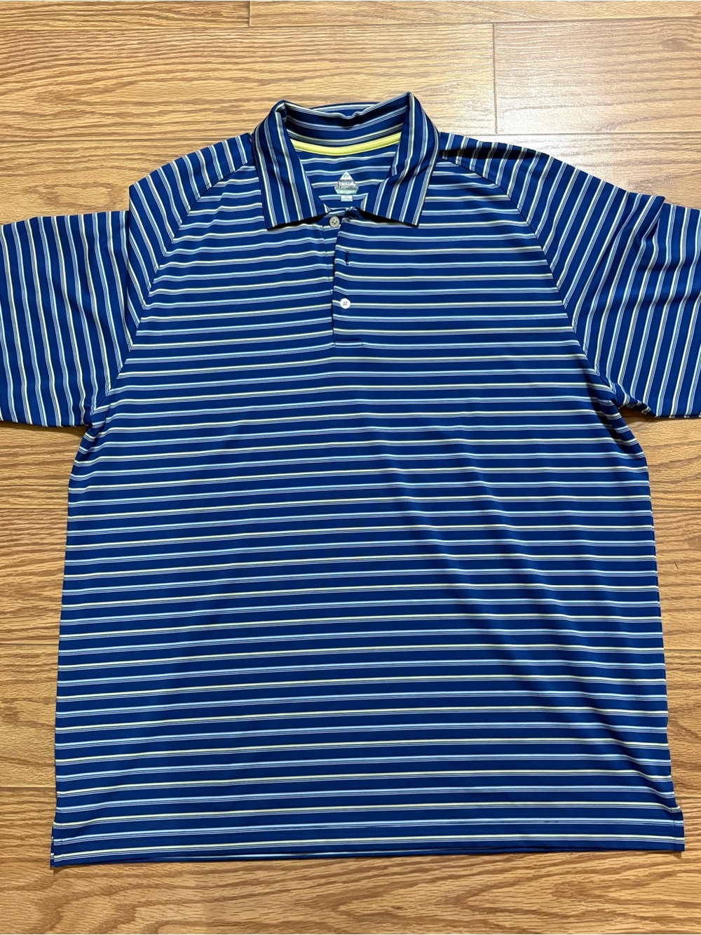 Bolle Golf Blue Striped Athletic Polo Shirt Tech Size Men’s XL